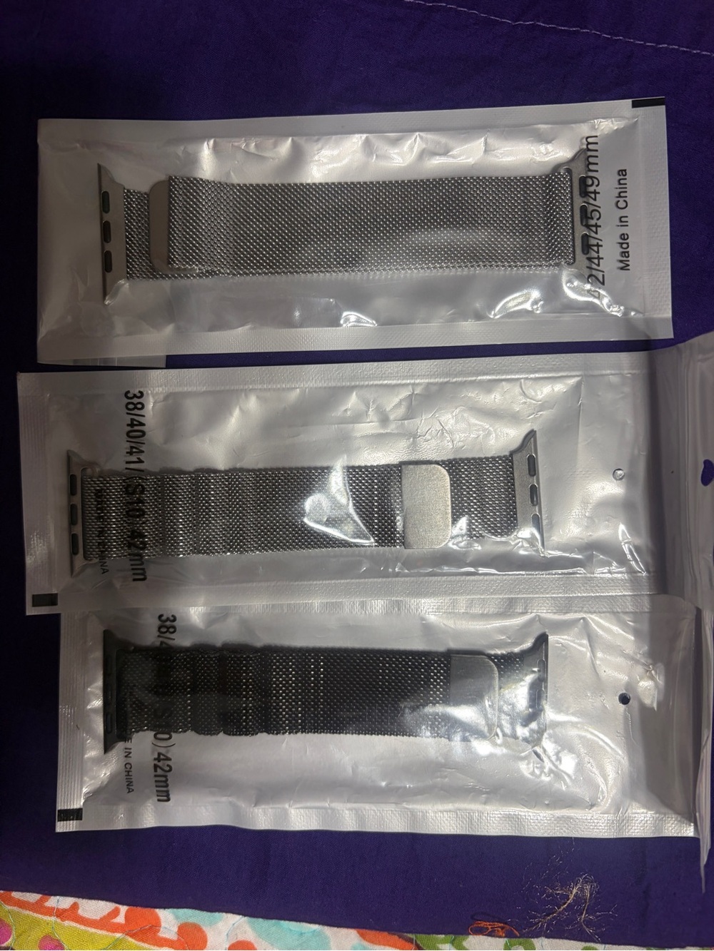 Set of 3Silver Stainless Steel Mesh Watch Band Replacement - Compatible Wearable